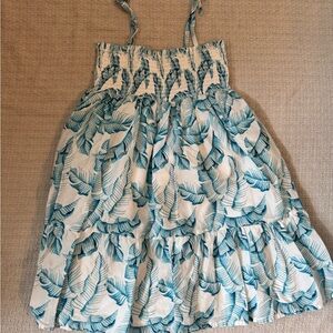 Janie and Jack Blue Leaf Pattern Dress